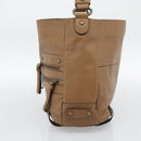 BURBERRY Shoulder Bag Leather Brown Gold Tone Auth ep15306A-5