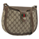 GUCCI GG Supreme Shoulder Bag PVC Leather Beige Gold Tone 10 02 056 Auth ep15307-1