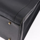 GUCCI Bamboo Hand Bag Leather Black Gold Tone 002 1186 0259 Auth ep15308-14