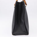 GUCCI Bamboo Hand Bag Leather Black Gold Tone 002 1186 0259 Auth ep15308-4