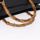 GUCCI Bamboo Hand Bag Leather Black Gold Tone 002 1186 0259 Auth ep15308-7