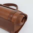 Burberrys Hand Bag Leather Brown Gold Tone Auth ep15309-9