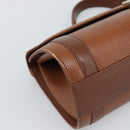 Burberrys Hand Bag Leather Brown Gold Tone Auth ep15309-14