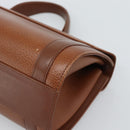 Burberrys Hand Bag Leather Brown Gold Tone Auth ep15309-15