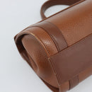 Burberrys Hand Bag Leather Brown Gold Tone Auth ep15309-16