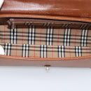 Burberrys Hand Bag Leather Brown Gold Tone Auth ep15309-11