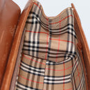 Burberrys Hand Bag Leather Brown Gold Tone Auth ep15309-17