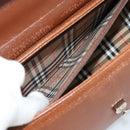 Burberrys Hand Bag Leather Brown Gold Tone Auth ep15309-12
