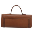 Burberrys Hand Bag Leather Brown Gold Tone Auth ep15309-2