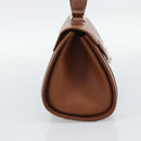 Burberrys Hand Bag Leather Brown Gold Tone Auth ep15309-3