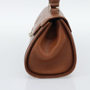 Burberrys Hand Bag Leather Brown Gold Tone Auth ep15309-4