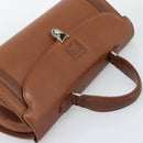 Burberrys Hand Bag Leather Brown Gold Tone Auth ep15309-6