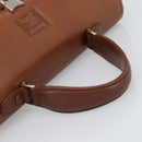 Burberrys Hand Bag Leather Brown Gold Tone Auth ep15309-7