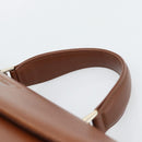 Burberrys Hand Bag Leather Brown Gold Tone Auth ep15309-8