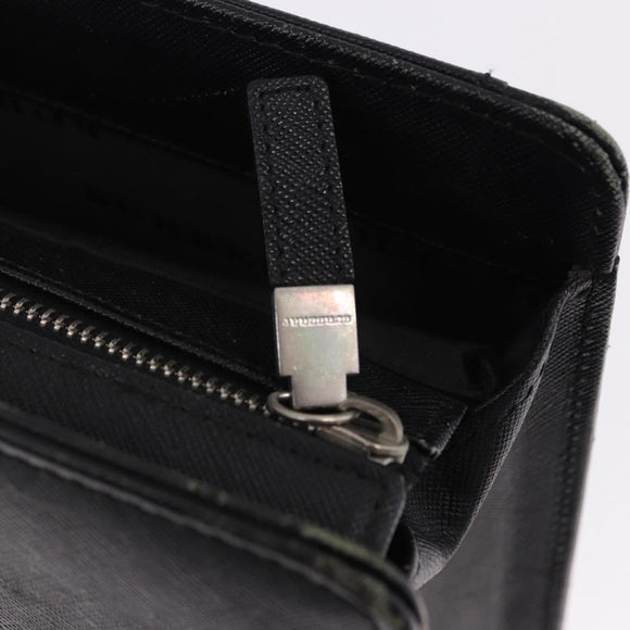 BURBERRY Business Bag Leather Black Silver Auth ep15311
