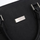 BURBERRY Business Bag Leather Black Silver Auth ep15311-17