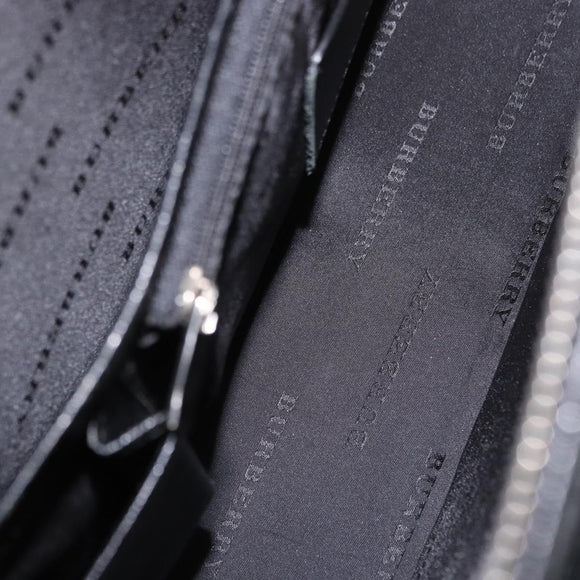 BURBERRY Business Bag Leather Black Silver Auth ep15311