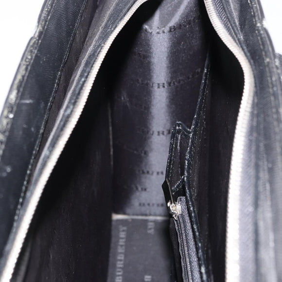 BURBERRY Business Bag Leather Black Silver Auth ep15311