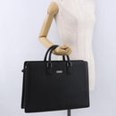 BURBERRY Business Bag Leather Black Silver Auth ep15311-24