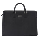BURBERRY Business Bag Leather Black Silver Auth ep15311-13