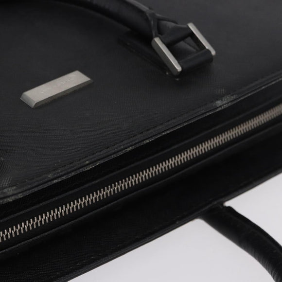 BURBERRY Business Bag Leather Black Silver Auth ep15311
