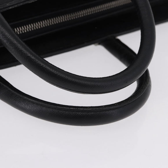 BURBERRY Business Bag Leather Black Silver Auth ep15311