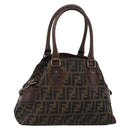 FENDI Zucca Canvas Hand Bag Brown 8BN157 Auth ep15313-1