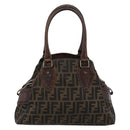 FENDI Zucca Canvas Hand Bag Brown 8BN157 Auth ep15313-2