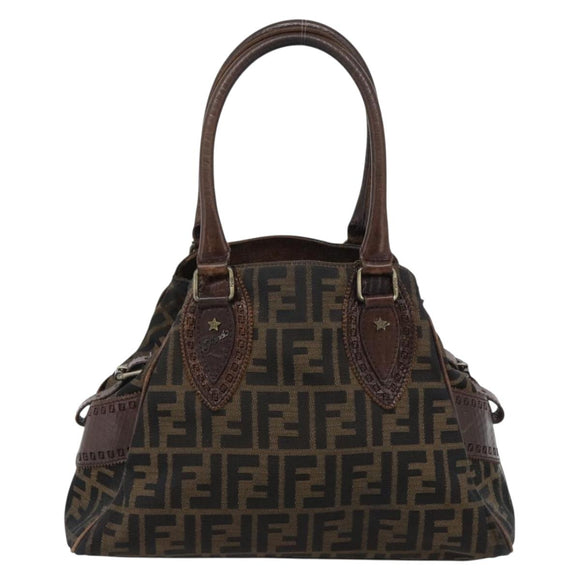 FENDI Zucca Canvas Hand Bag Brown 8BN157 Auth ep15313
