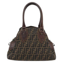 FENDI Zucca Canvas Hand Bag Brown 8BN157 Auth ep15313-3