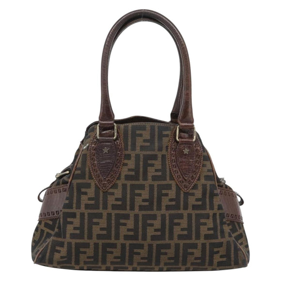 FENDI Zucca Canvas Hand Bag Brown 8BN157 Auth ep15313