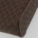 CELINE Macadam Vanity Cosmetic Pouch PVC Leather Brown Gold Tone Auth ep15314A-15