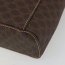 CELINE Macadam Vanity Cosmetic Pouch PVC Leather Brown Gold Tone Auth ep15314A-16