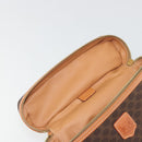 CELINE Macadam Vanity Cosmetic Pouch PVC Leather Brown Gold Tone Auth ep15314A-10