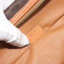 CELINE Macadam Vanity Cosmetic Pouch PVC Leather Brown Gold Tone Auth ep15314A-12
