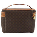 CELINE Macadam Vanity Cosmetic Pouch PVC Leather Brown Gold Tone Auth ep15314A-2