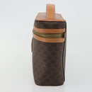CELINE Macadam Vanity Cosmetic Pouch PVC Leather Brown Gold Tone Auth ep15314A-3