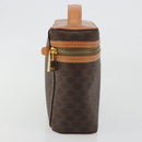CELINE Macadam Vanity Cosmetic Pouch PVC Leather Brown Gold Tone Auth ep15314A-4