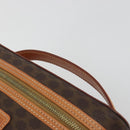CELINE Macadam Vanity Cosmetic Pouch PVC Leather Brown Gold Tone Auth ep15314A-8