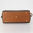 CELINE Macadam Boston Bag PVC Leather 2way Brown Gold Tone Auth ep15316-5