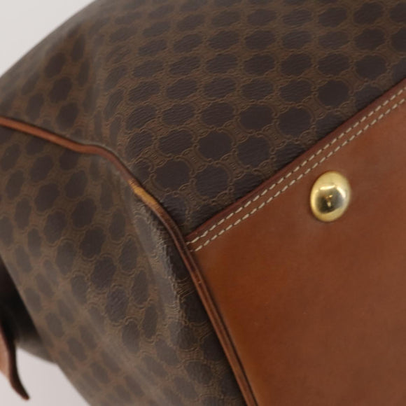 CELINE Macadam Boston Bag PVC Leather 2way Brown Gold Tone Auth ep15316