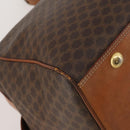 CELINE Macadam Boston Bag PVC Leather 2way Brown Gold Tone Auth ep15316-19