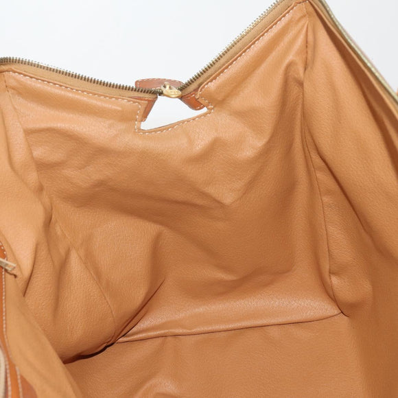 CELINE Macadam Boston Bag PVC Leather 2way Brown Gold Tone Auth ep15316