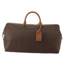 CELINE Macadam Boston Bag PVC Leather 2way Brown Gold Tone Auth ep15316-13