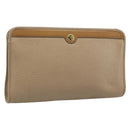 Christian Dior Clutch Bag Leather Beige Gold Tone Auth ep15317-1