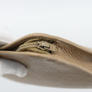 Christian Dior Clutch Bag Leather Beige Gold Tone Auth ep15317-12