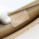 Christian Dior Clutch Bag Leather Beige Gold Tone Auth ep15317-13