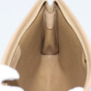 Christian Dior Clutch Bag Leather Beige Gold Tone Auth ep15317-15