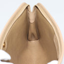 Christian Dior Clutch Bag Leather Beige Gold Tone Auth ep15317-16