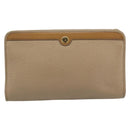 Christian Dior Clutch Bag Leather Beige Gold Tone Auth ep15317-2